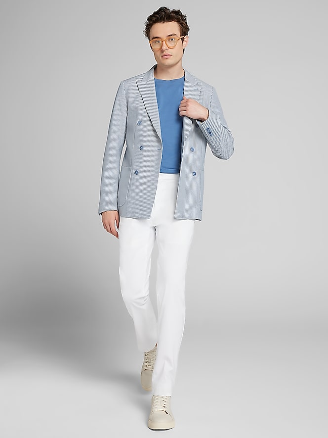 Paisley &Amp; Gray Slim Fit Suit Seersucker Jacket