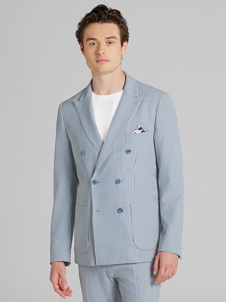 Paisley & Gray Slim Fit Suit Seersucker Jacket | Suit