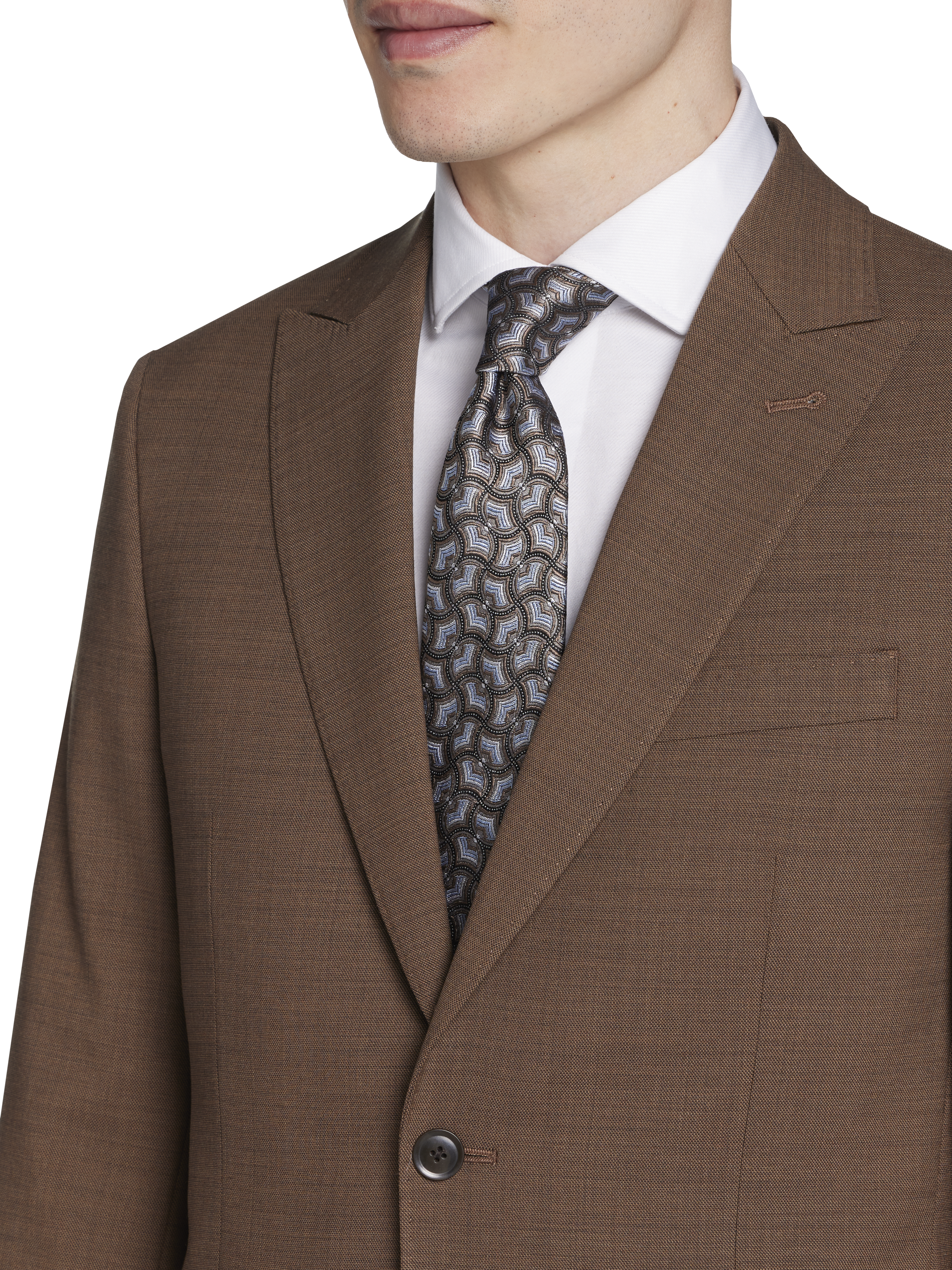 Slim Fit Wool Blend Sharkskin Suit Jacket