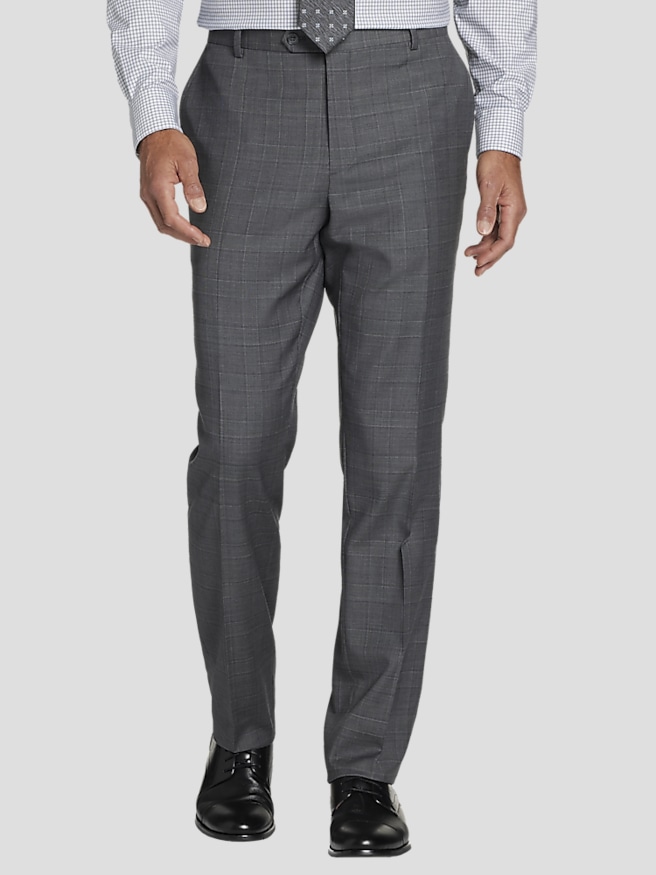 Joseph Abboud Classic Fit Wool Blend Men's Suit Pants , Gray Plaid