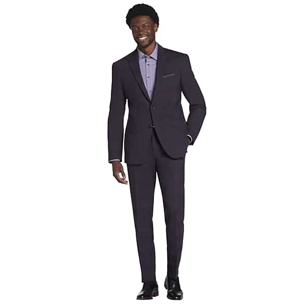 Awearness Kenneth Cole Big & Tall Modern Fit Wool Blend Men's Suit Jacket Purple - Size: 42 Extra Long TMW30PB42407