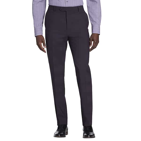 Awearness Kenneth Cole Big & Tall Modern Fit Wool Blend Men's Suit Pants Purple - Size: 46W x 30L TMW30TB46007