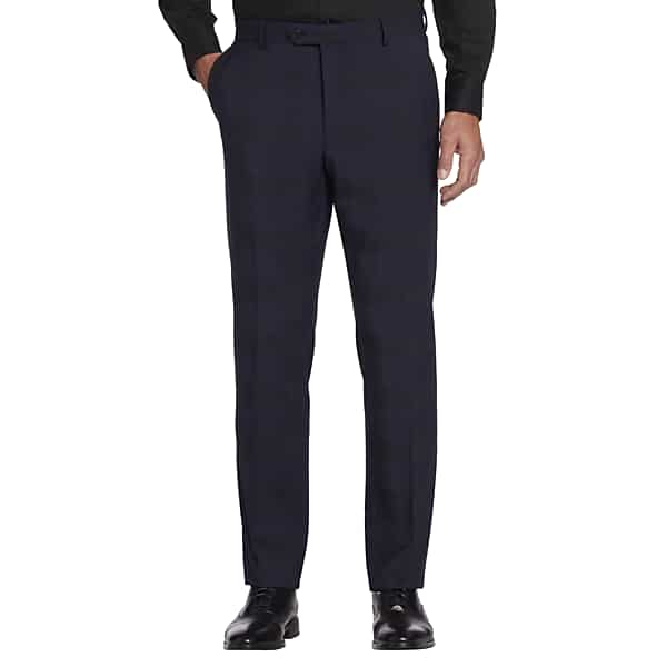 Awearness Kenneth Cole Modern Fit Wool Blend Men's Suit Pants Blue Plaid - Size: 46W x 30L TMW30XB46061