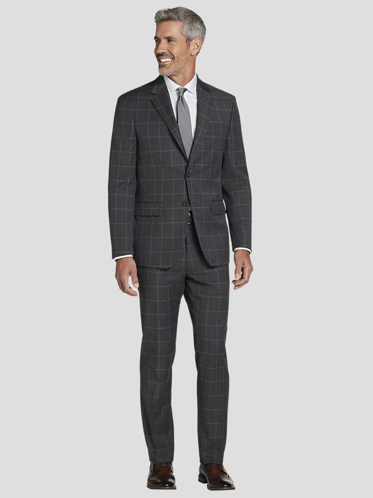 Pronto Uomo Modern Fit Windowpane Suit 2 Piece Suits Men s Wearhouse
