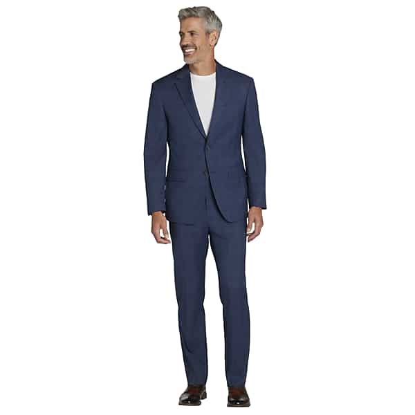 Pronto Uomo Men's Modern Fit Plaid Suit Blue Plaid - Size: 46 Long - Only Available at Men's Wearhouse TMW314B46367
