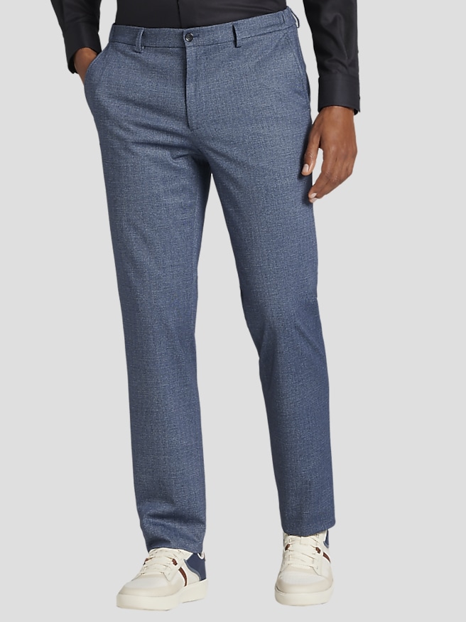 JOE Joseph Abboud Slim Fit Sharkskin Men's Suit Pants , Blue Sharkskin
