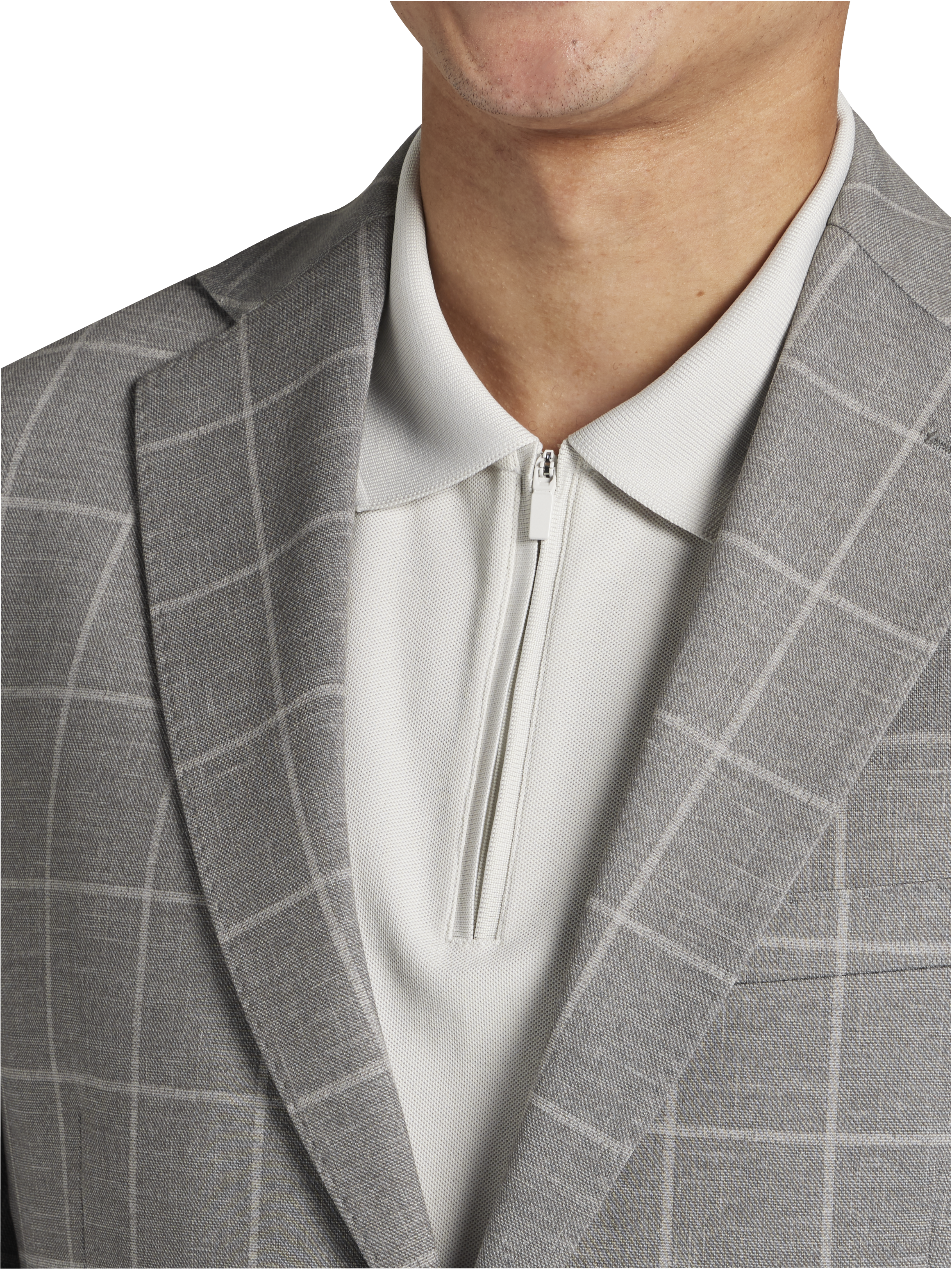 Slim Fit Windowpane Suit Jacket