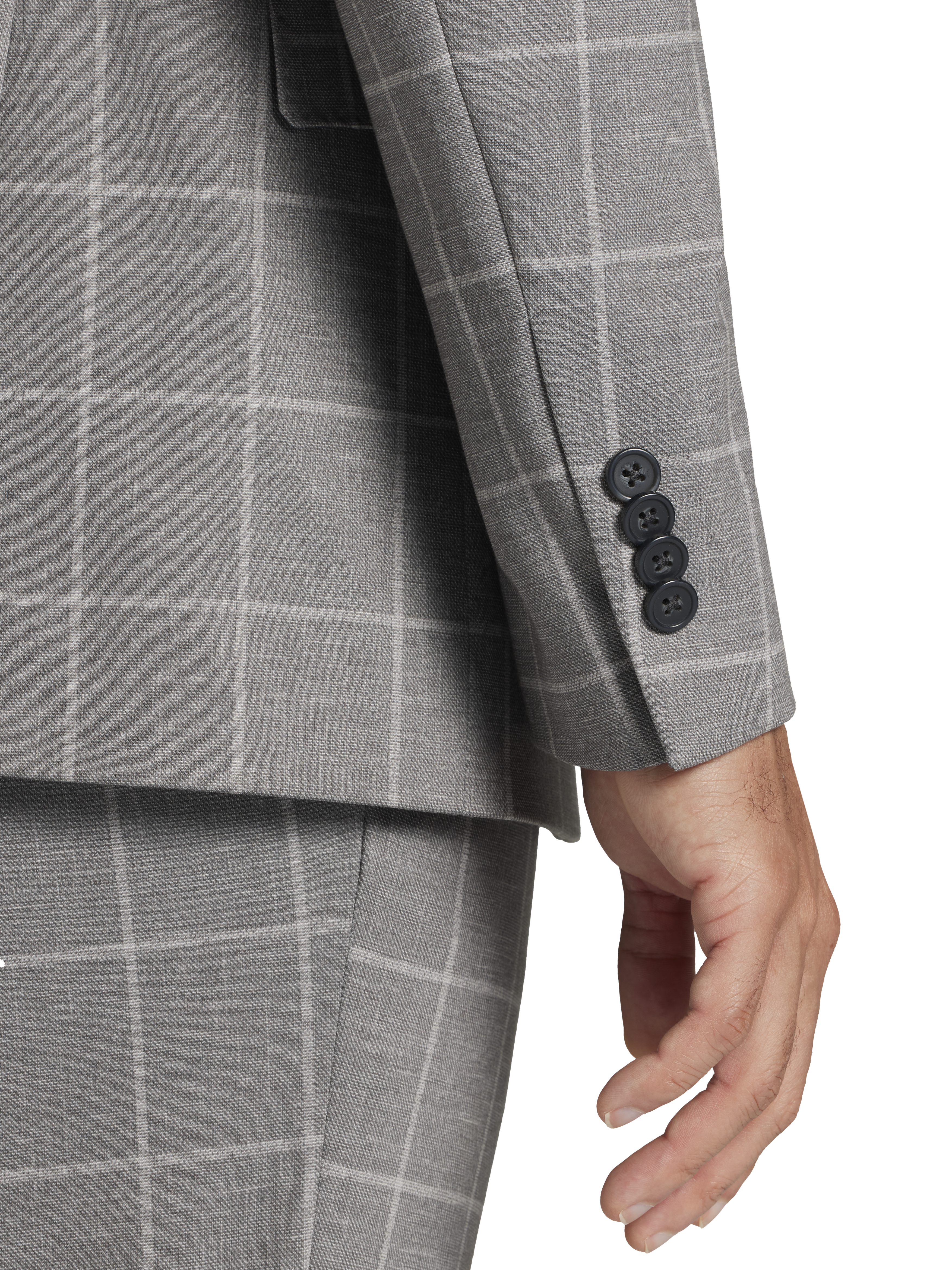 Slim Fit Windowpane Suit Jacket