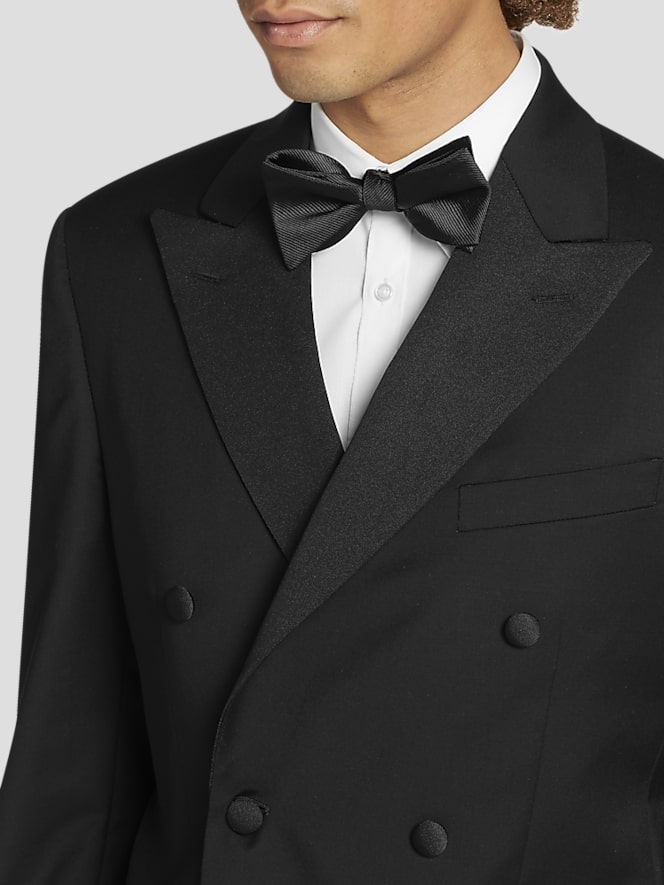 BLACK by Vera Wang Slim Fit Wool Double Breasted Peak Lapel Tuxedo Jacket