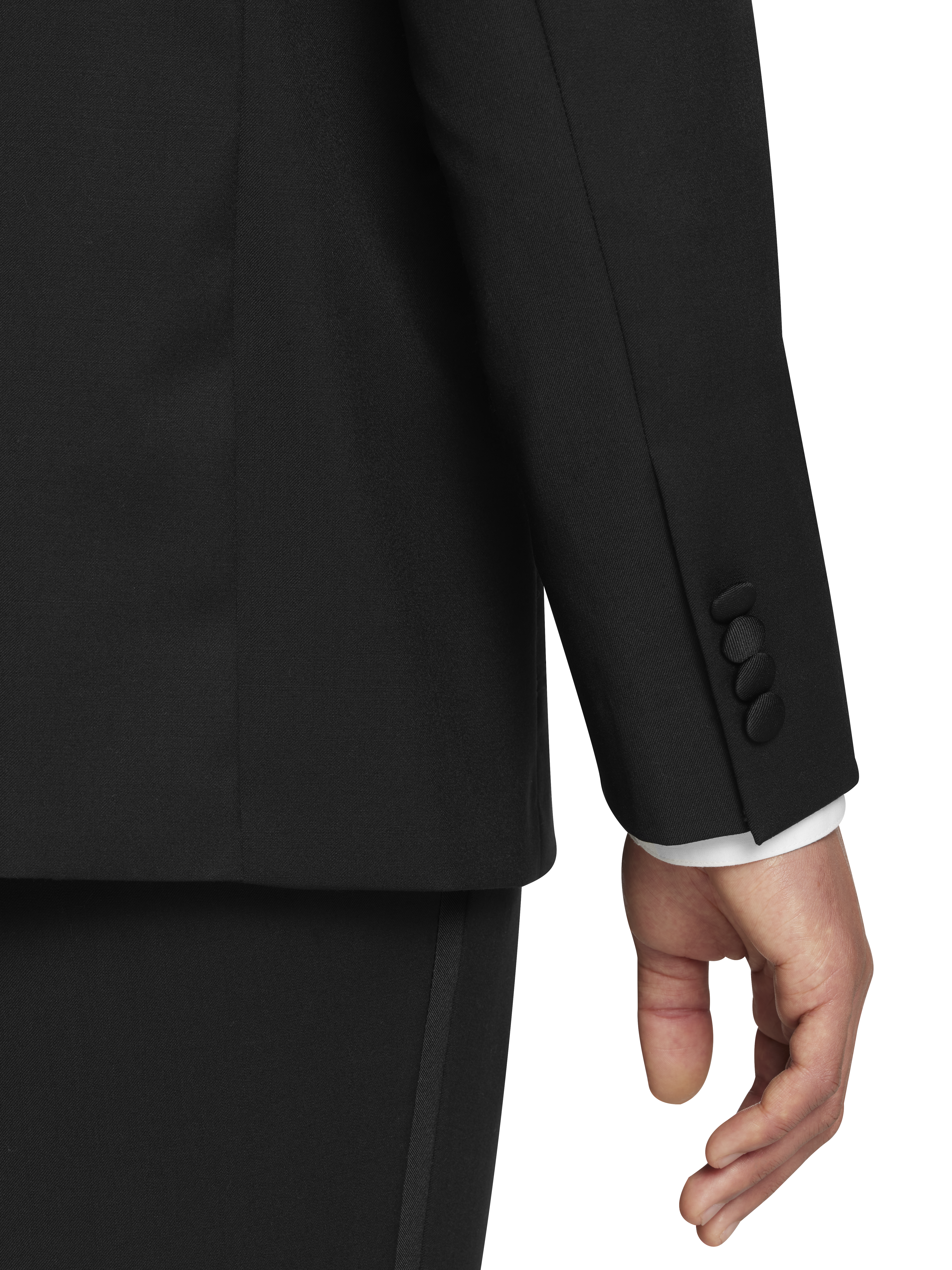 Slim Fit Wool Double Breasted Peak Lapel Tuxedo Jacket