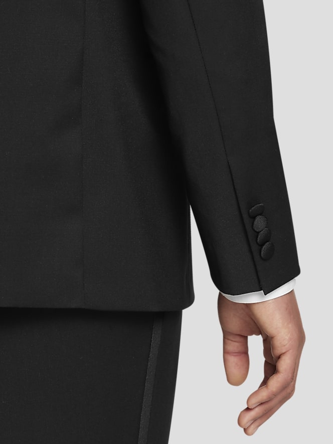 BLACK by Vera Wang Slim Fit Wool Double Breasted Peak Lapel Tuxedo Jacket