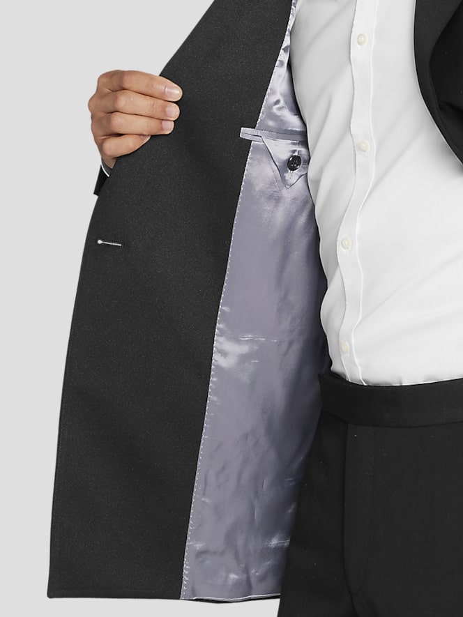 BLACK by Vera Wang Slim Fit Wool Double Breasted Peak Lapel Tuxedo Jacket