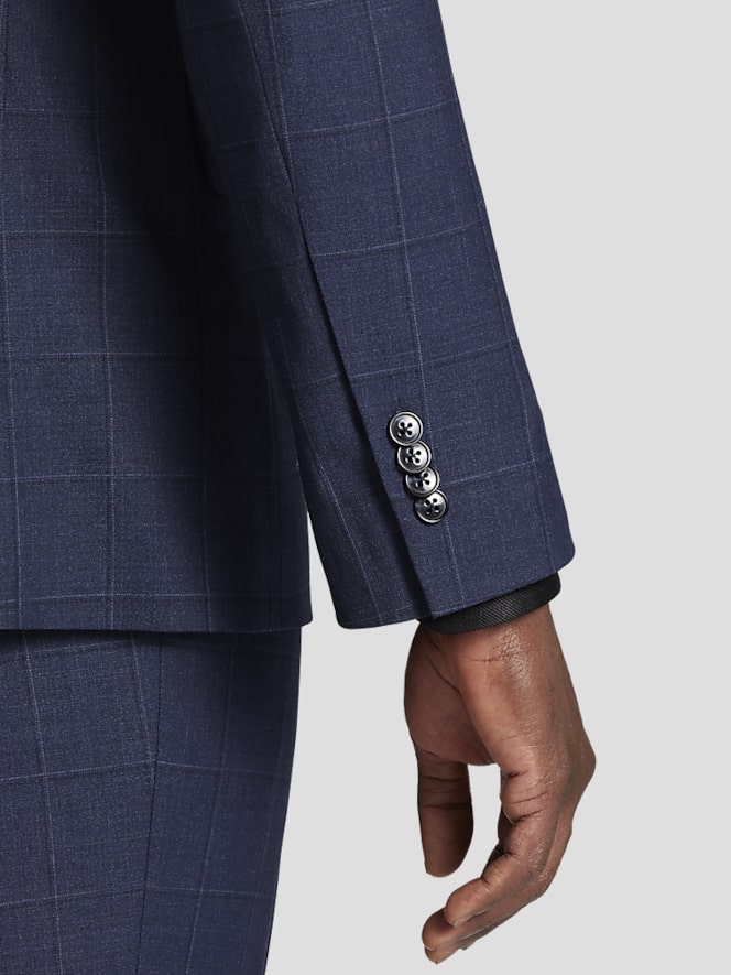 Joseph Abboud Classic Fit Wool Blend Windowpane Suit Jacket