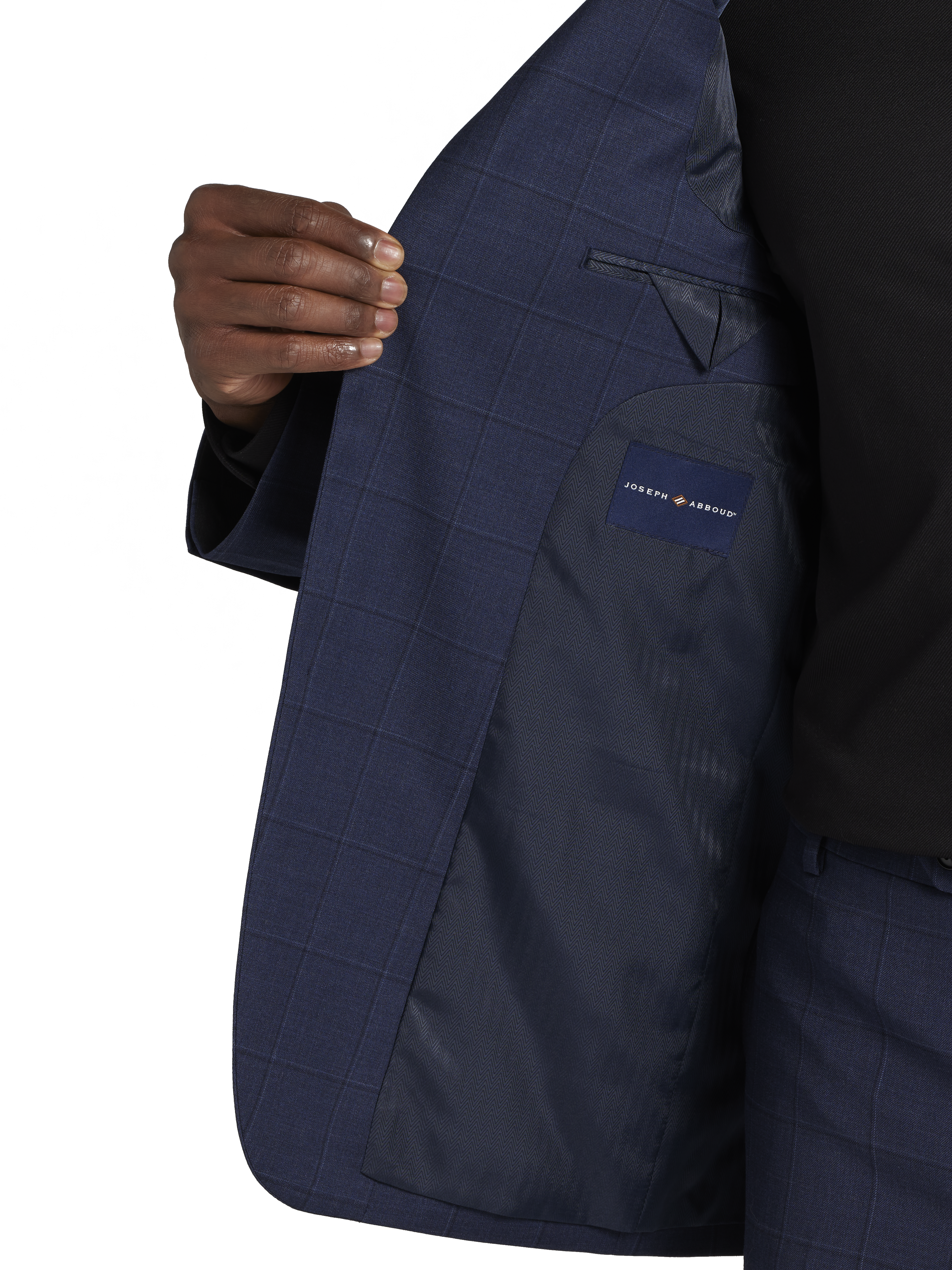 Classic Fit Wool Blend Windowpane Suit Jacket