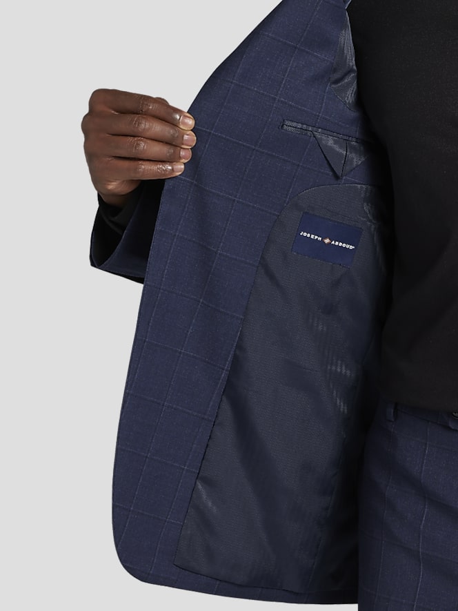 Joseph Abboud Classic Fit Wool Blend Windowpane Suit Jacket