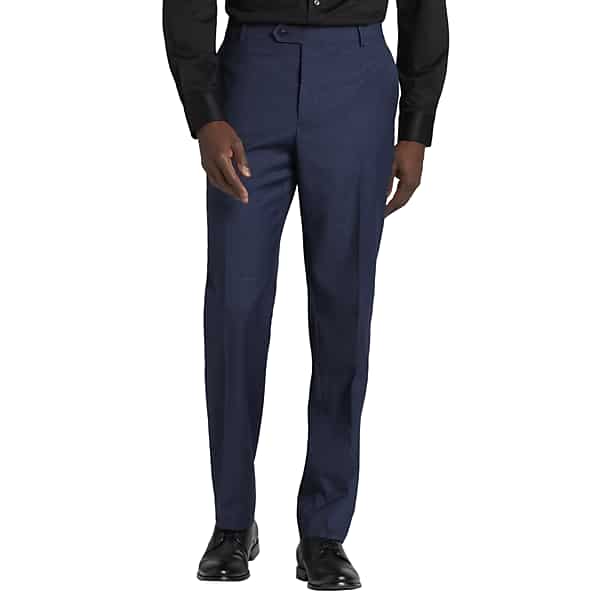 Joseph Abboud Classic Fit Wool Blend Windowpane Men's Suit Pants Blue Window - Size: 44W x 30L TMW31XB44067