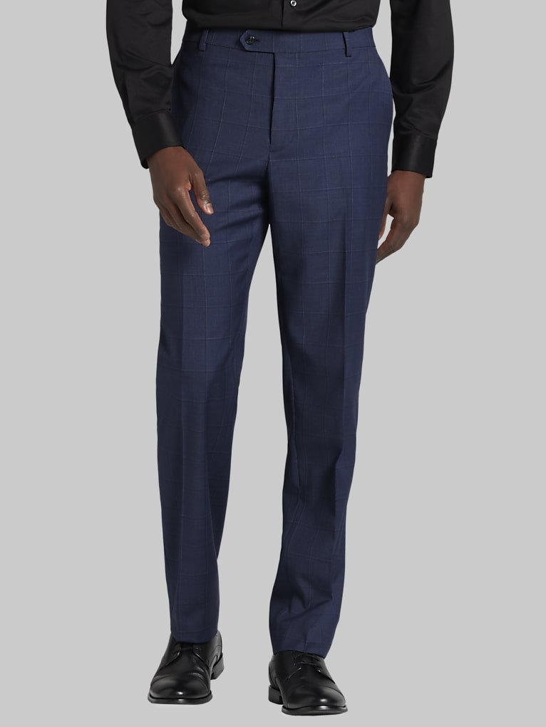 Joseph Abboud Classic Fit Wool Blend Windowpane Suit Pants