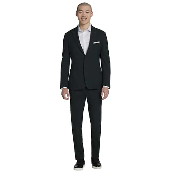 Calvin Klein Notch Lapel Men's Suit Jacket Green - Size: 48 Regular TMW325B48230