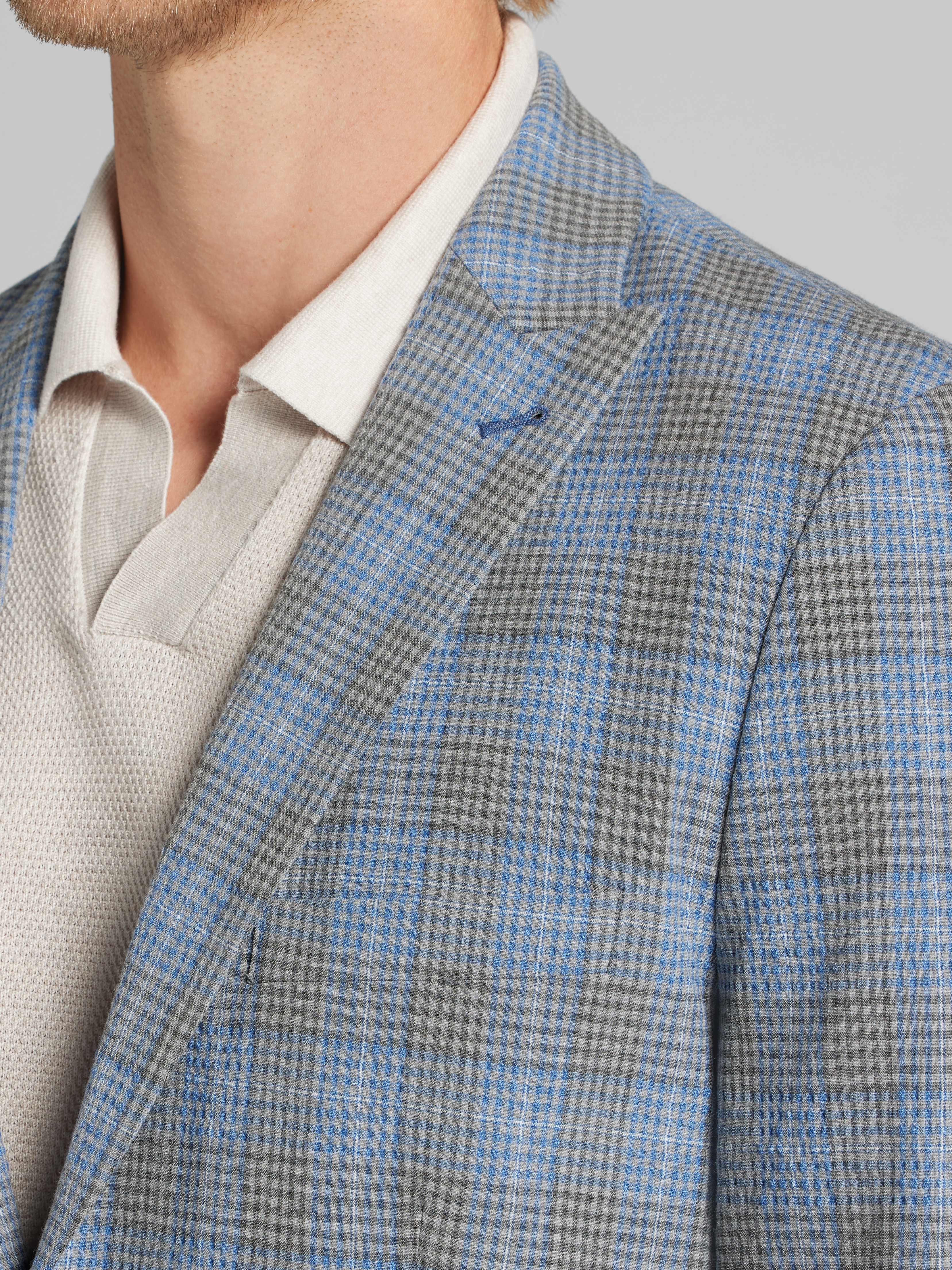 Slim Fit Suit Seersucker Jacket