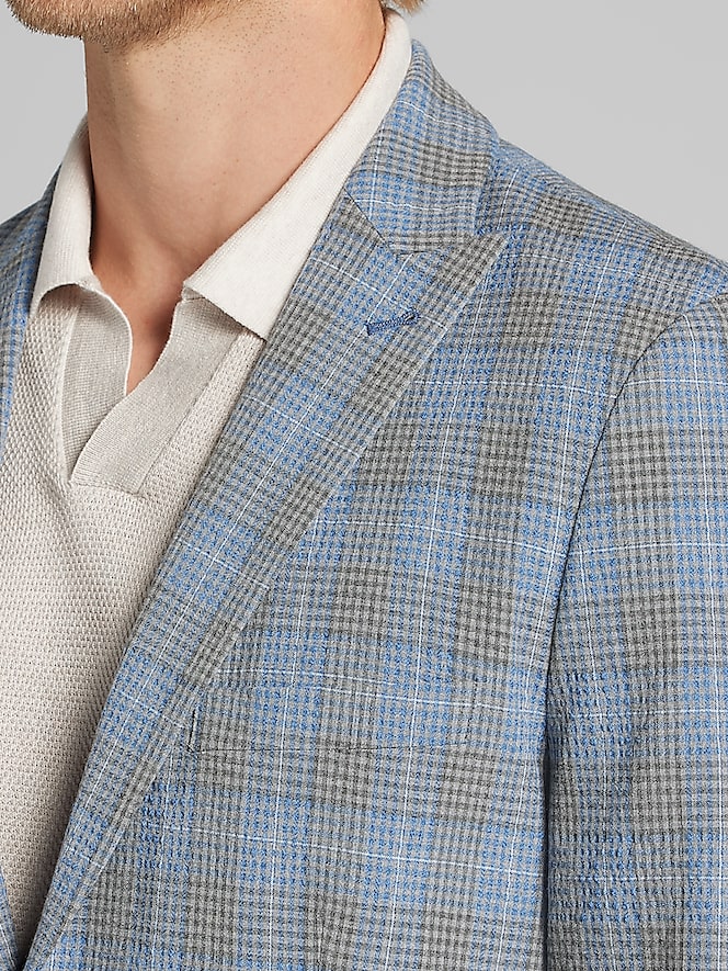 Paisley &Amp; Gray Slim Fit Suit Seersucker Jacket