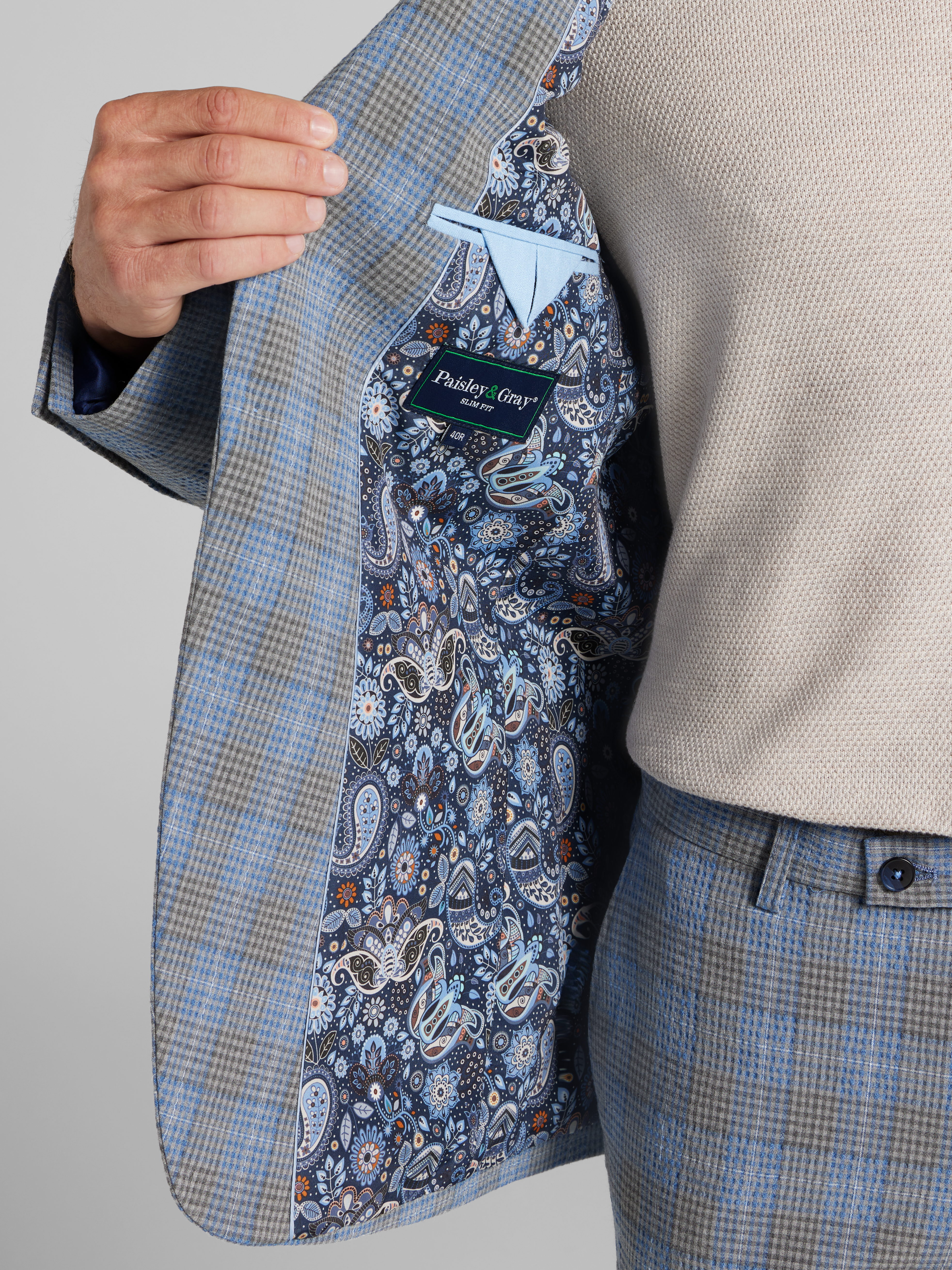 Slim Fit Suit Seersucker Jacket