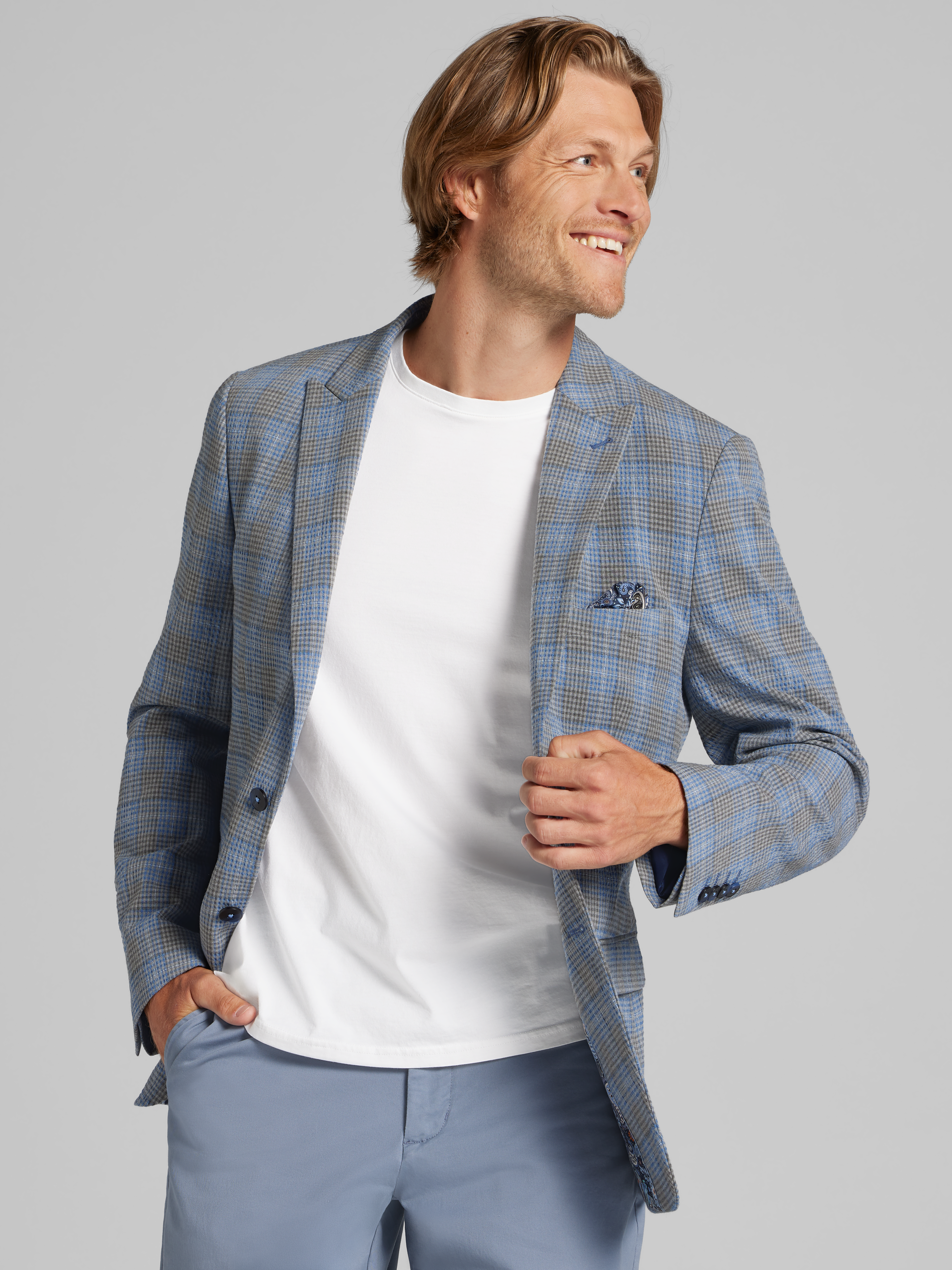 Slim Fit Suit Seersucker Jacket