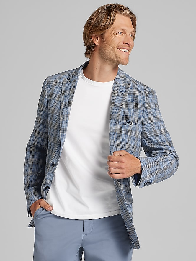 Paisley &Amp; Gray Slim Fit Suit Seersucker Jacket