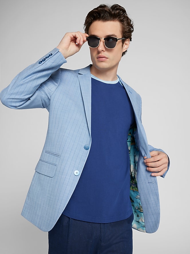 Paisley &Amp; Gray Slim Fit Suit Stripe Jacket