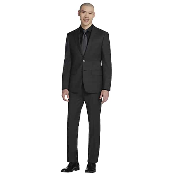 Calvin Klein Slim Fit Wool Blend Men's Suit Jacket Gray Plaid - Size: 48 Regular TMW32BP48264