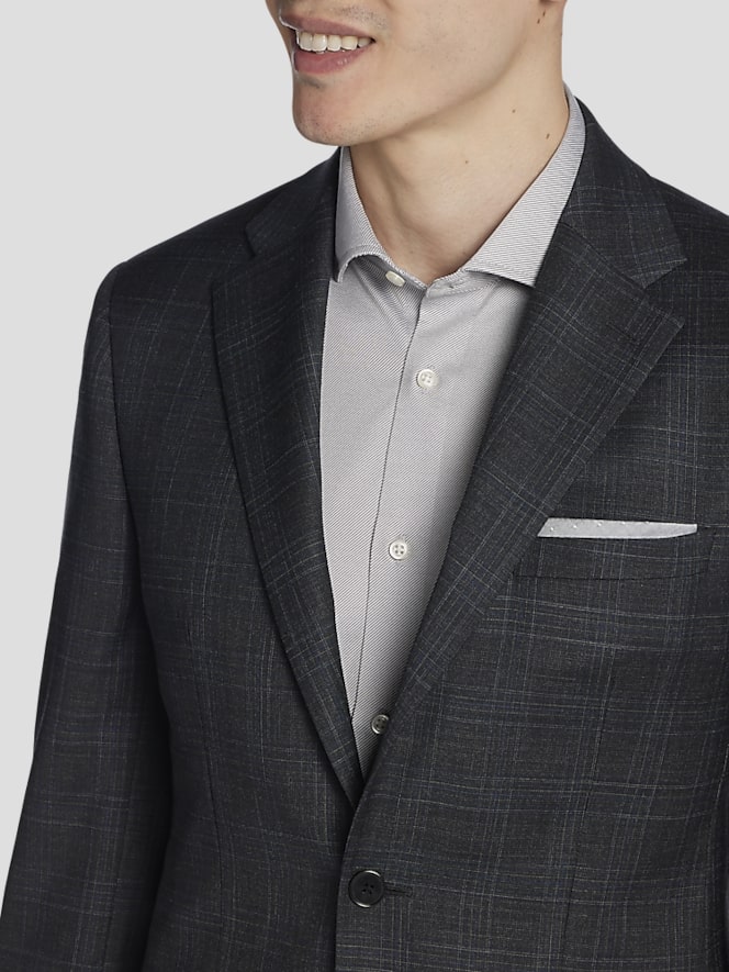 Calvin Klein Slim Fit Wool Blend Plaid Suit Jacket
