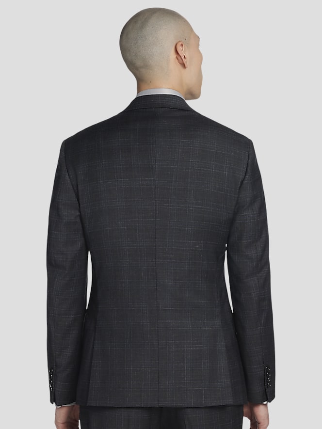 Calvin Klein Slim Fit Wool Blend Plaid Suit Jacket