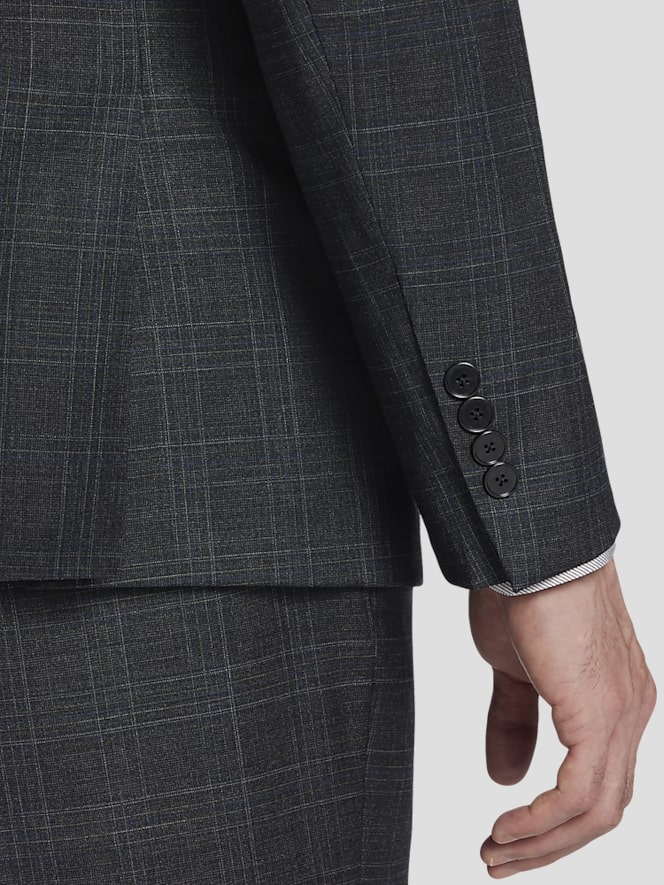 Calvin Klein Slim Fit Wool Blend Plaid Suit Jacket