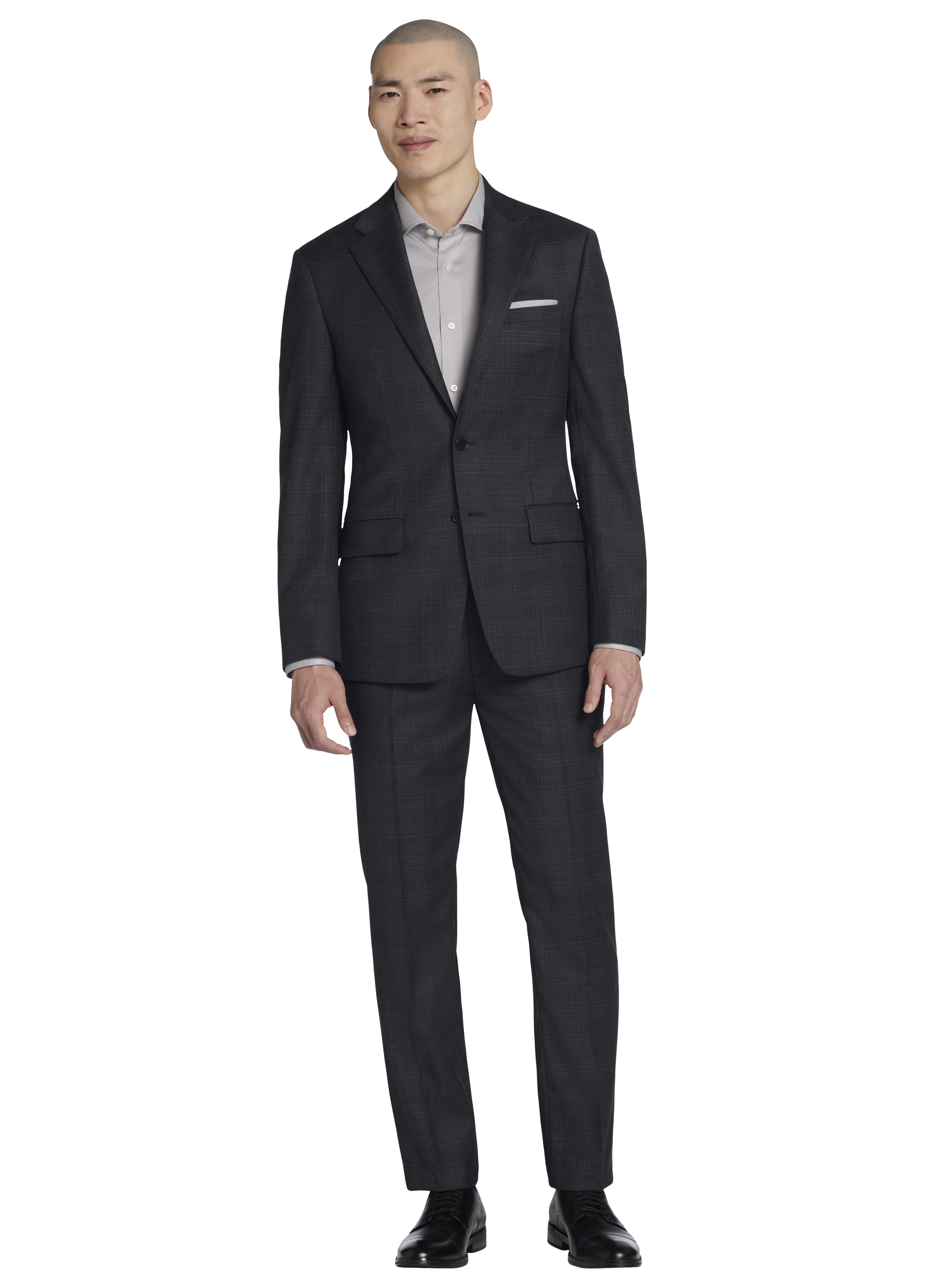 Slim Fit Wool Blend Plaid Suit Jacket