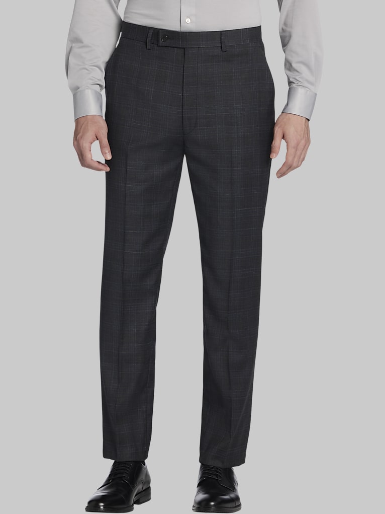 Calvin Klein Slim Fit Wool Blend Plaid Suit Pants