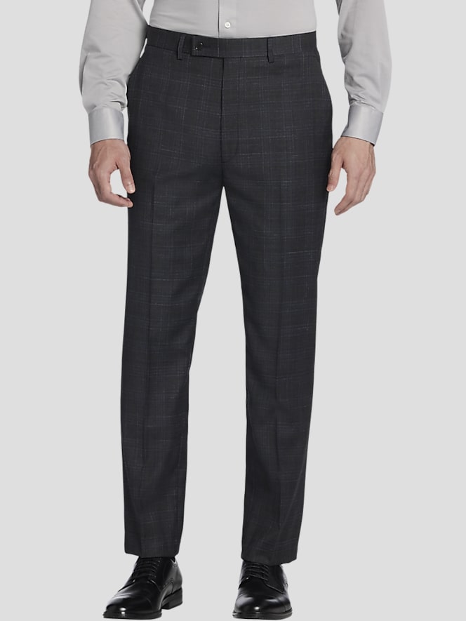Calvin Klein Slim Fit Wool Blend Plaid Suit Pants