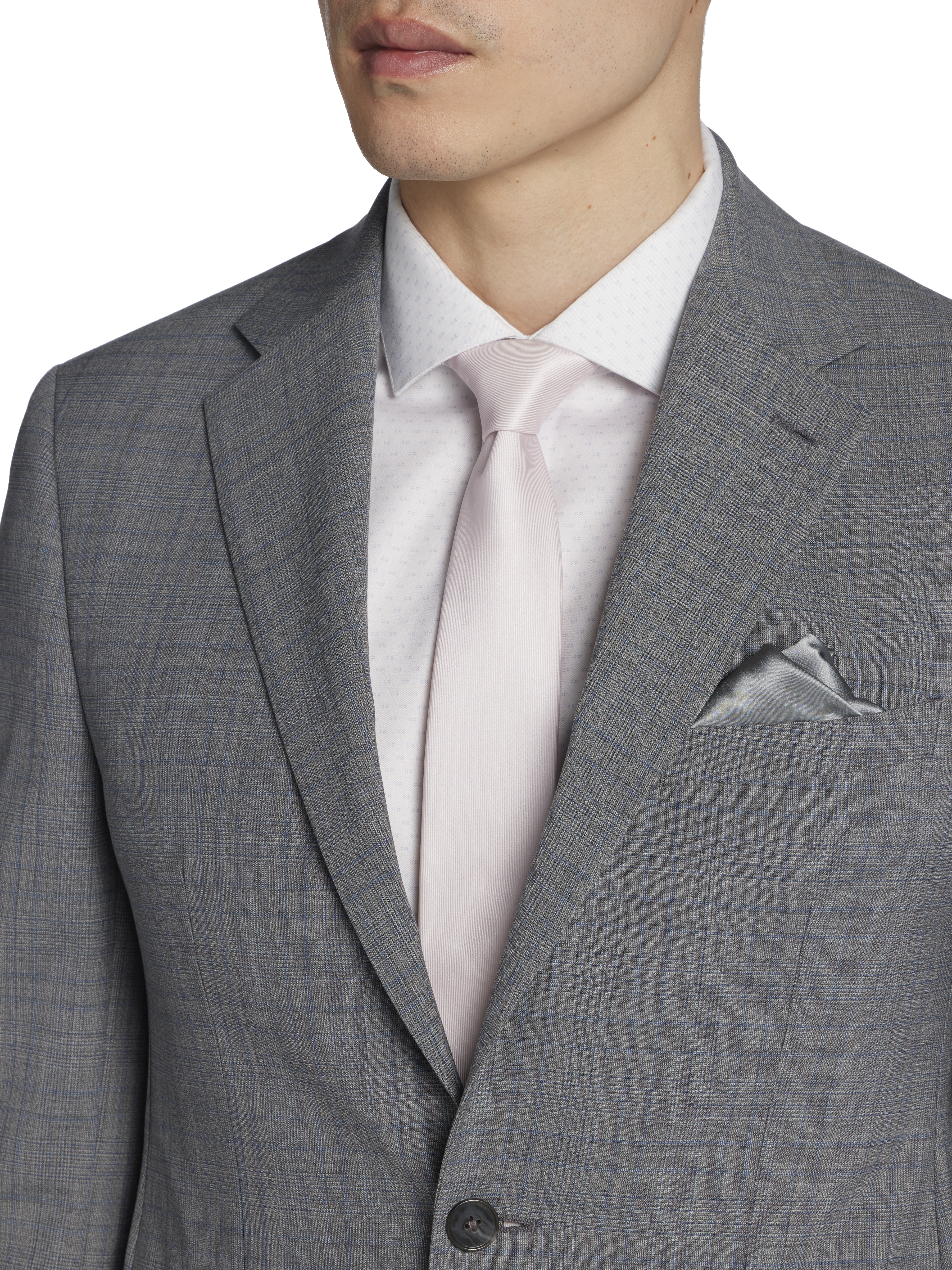 Slim Fit Wool Blend Plaid Suit Jacket
