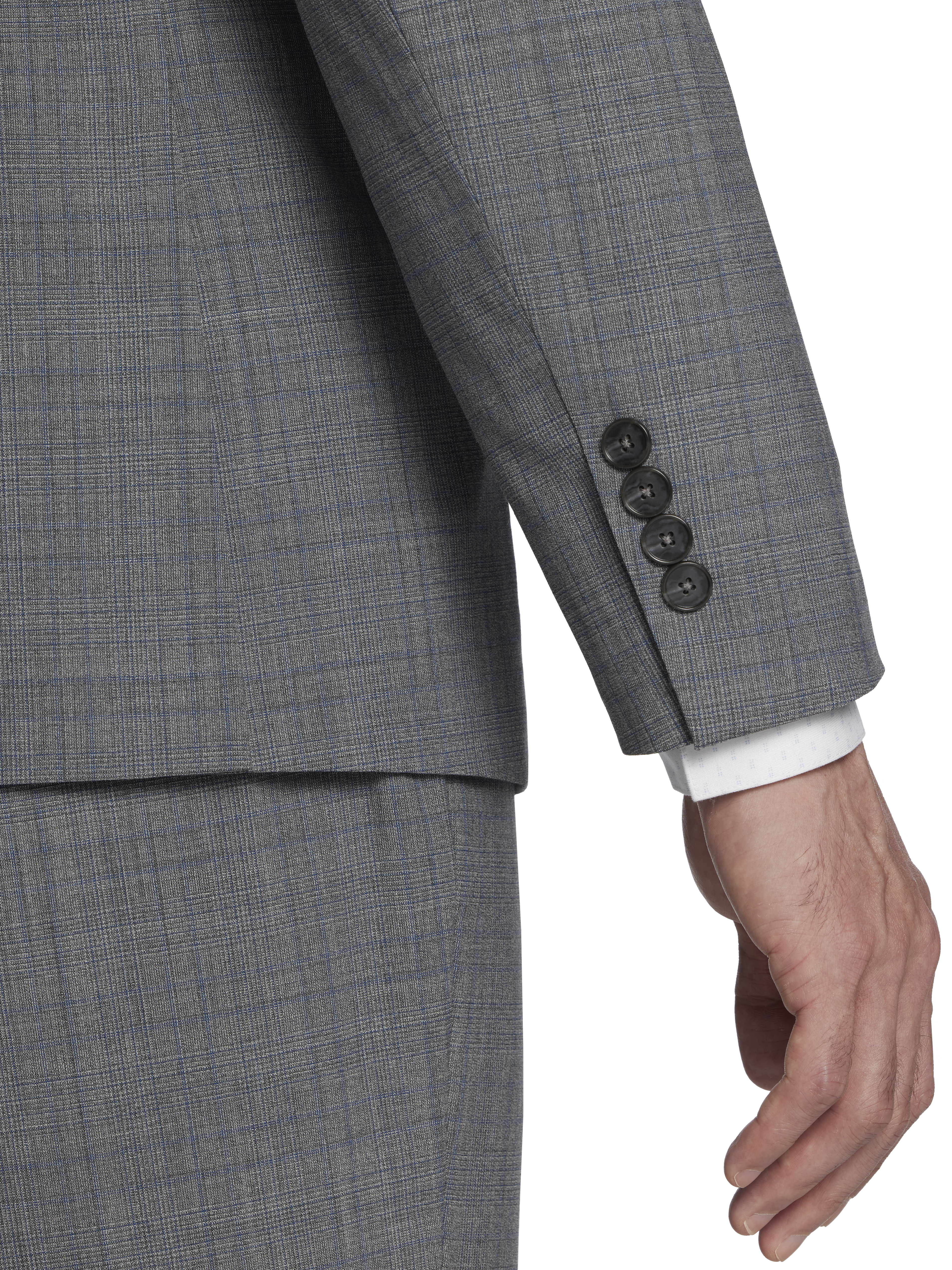 Slim Fit Wool Blend Plaid Suit Jacket