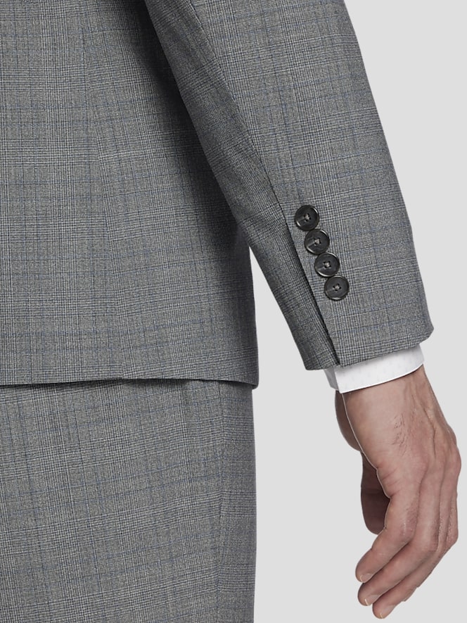 Calvin Klein Slim Fit Wool Blend Plaid Suit Jacket