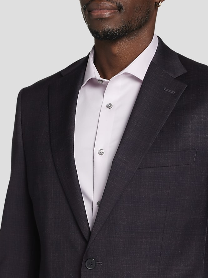 Michael Strahan Classic Fit Wool Blend Plaid Suit Jacket