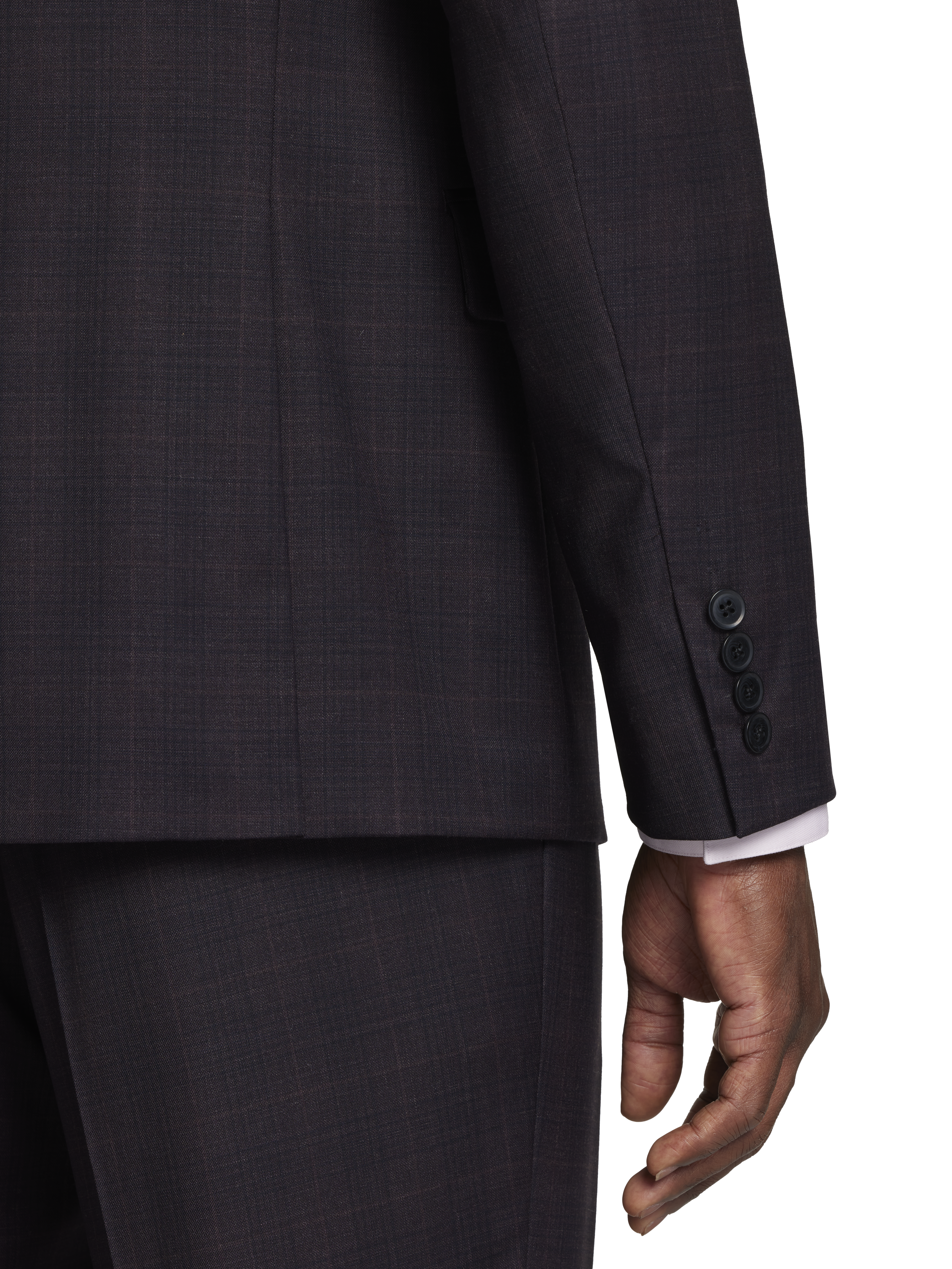 Classic Fit Wool Blend Plaid Suit Jacket