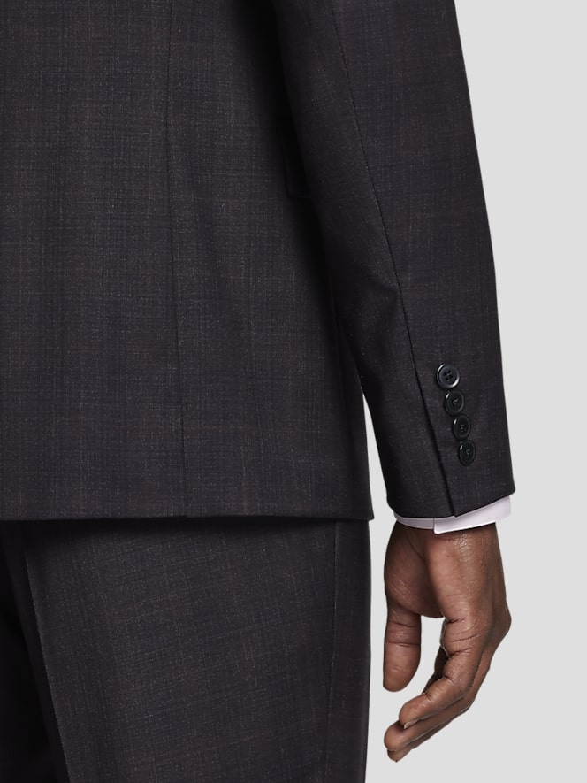 Michael Strahan Classic Fit Wool Blend Plaid Suit Jacket