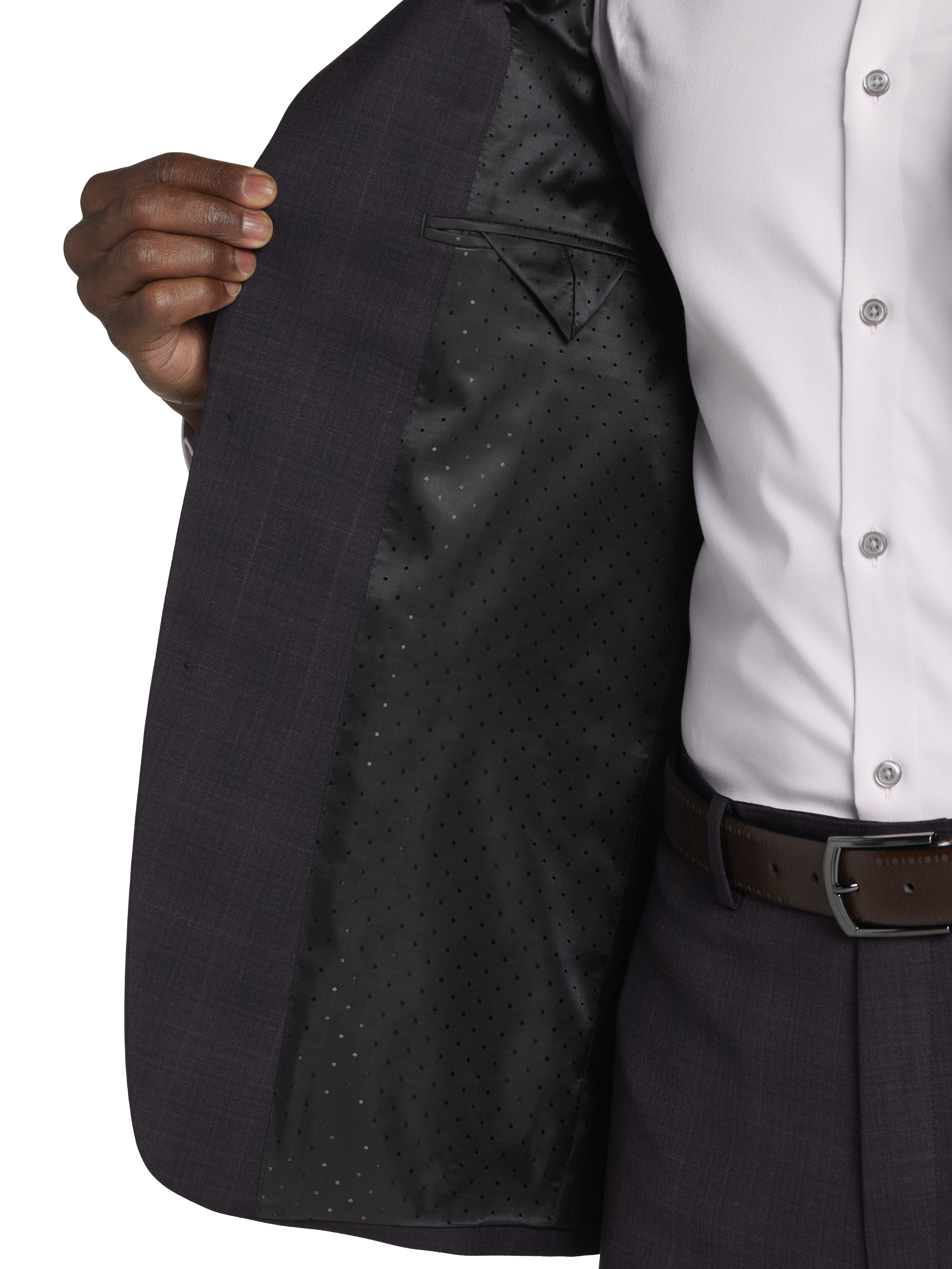 Classic Fit Wool Blend Plaid Suit Jacket