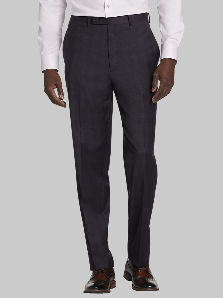 Michael Strahan Classic Fit Wool Blend Plaid Suit Pants