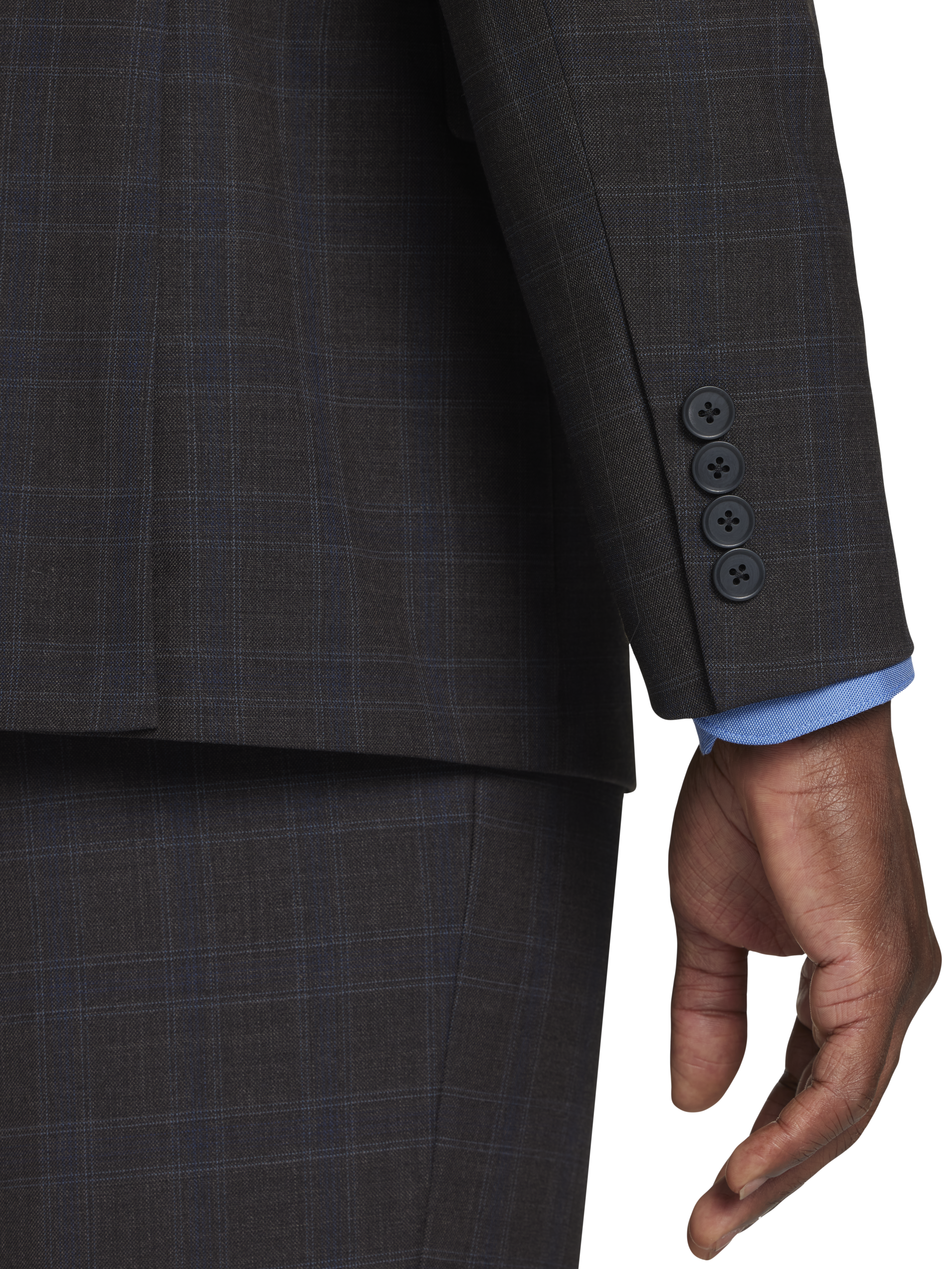 Classic Fit Wool Blend Plaid Suit Jacket