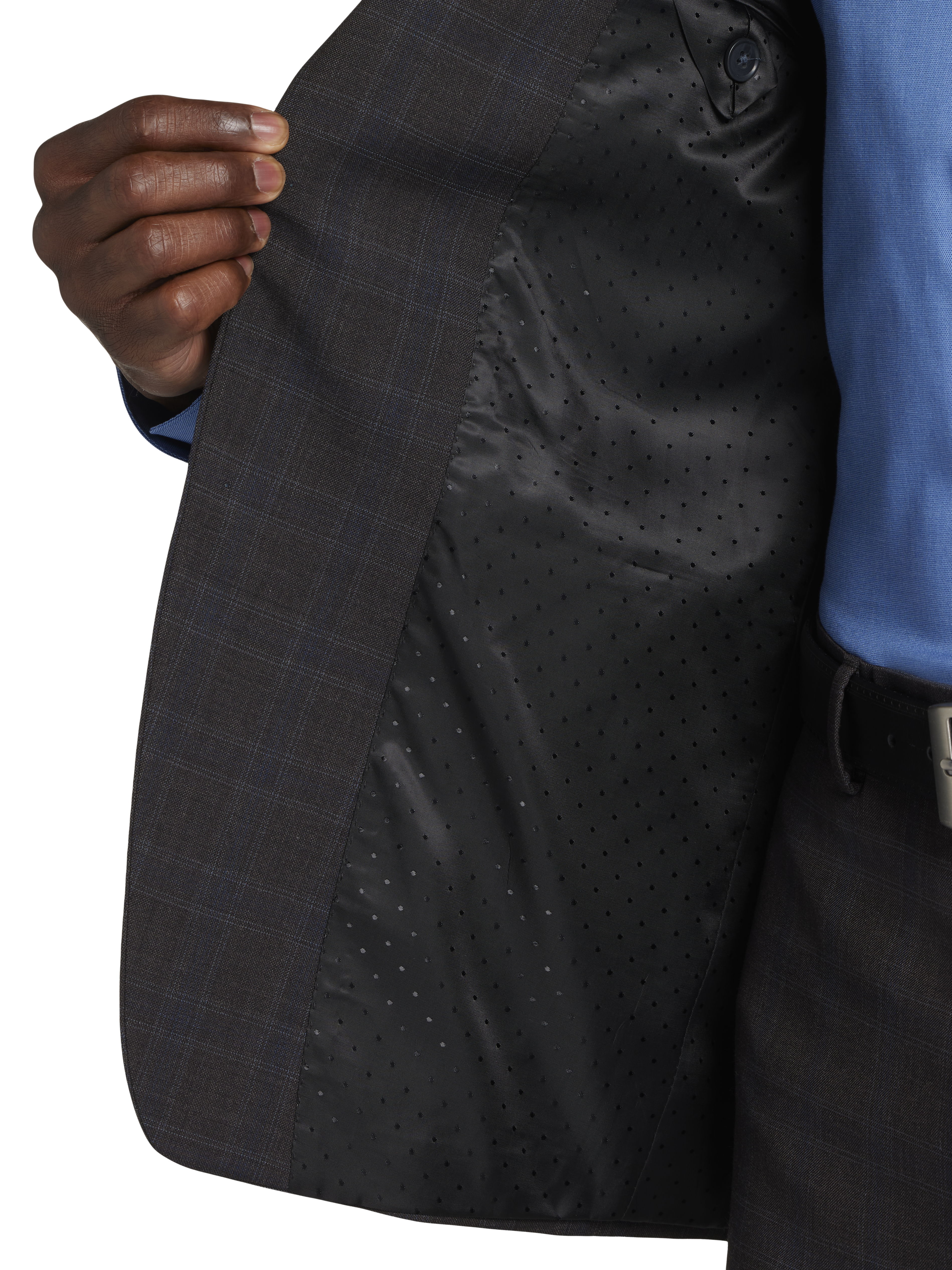 Classic Fit Wool Blend Plaid Suit Jacket