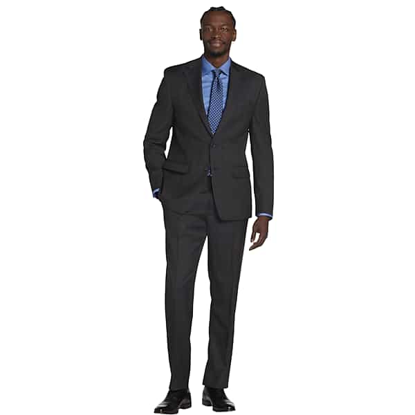 Collection by Michael Strahan Men's Michael Strahan Classic Fit Wool Blend Plaid Suit Jacket Charcoal Plaid - Size 52 Regular TMW32LB52266