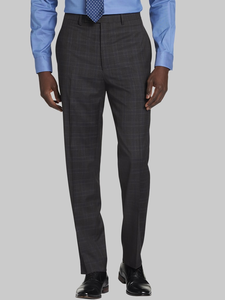 Michael Strahan Classic Fit Wool Blend Plaid Suit Pants