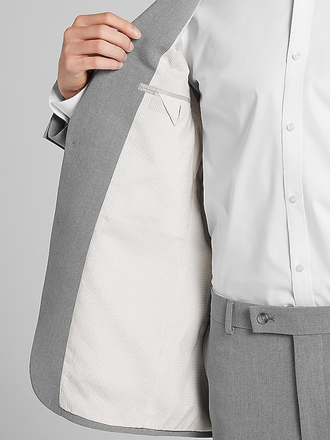 Egara Modern Fit Suit Jacket, Med Gray Solid - Image 6 of 7