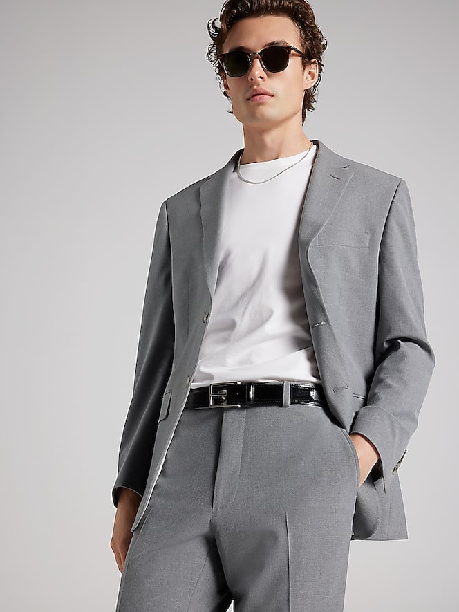 Egara Modern Fit Suit Jacket, Med Gray Solid - Image 7 of 7