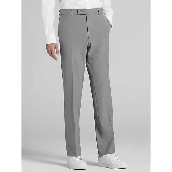 Egara Modern Fit Men's Suit Pants Med Gray Solid - Size: 32W x 30L